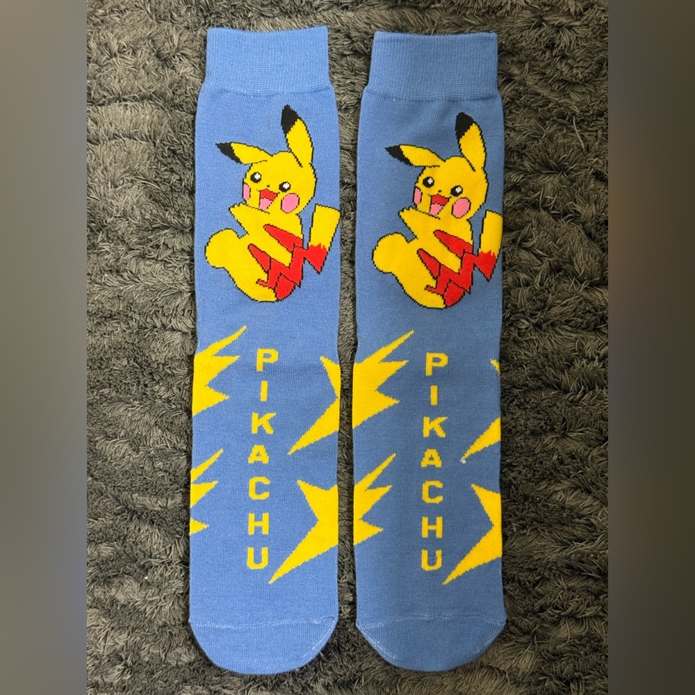 New! Pikachu Blue Socks